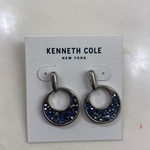 Kenneth Cole blue earrings with silver